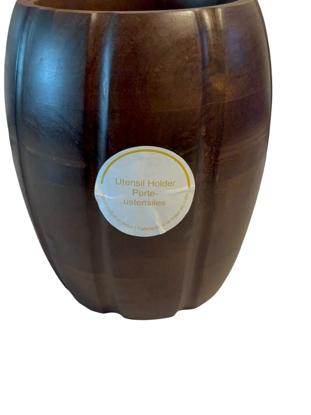 Wooden Utensil Holder with Bamboo Kitchen Tools - Brown and Natural